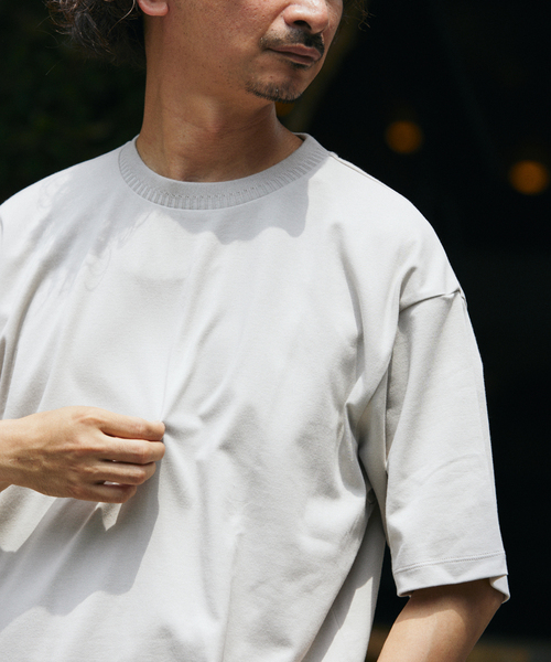 JOURNAL STANDARD relume(ジャーナルスタンダード レリューム)の「スムースシルケット TEE(Tシャツ/カットソー・メンズ・ホワイト/ブラック・LARGE/MEDIUM)」の2枚目の写真
