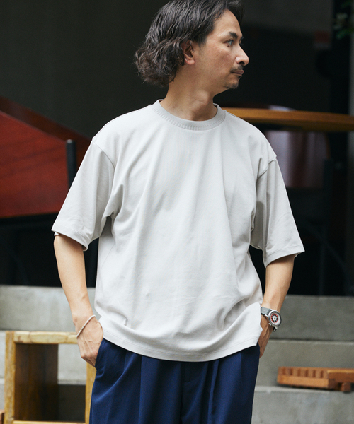 JOURNAL STANDARD relume(ジャーナルスタンダード レリューム)の「スムースシルケット TEE(Tシャツ/カットソー・メンズ・ホワイト/ブラック・LARGE/MEDIUM)」の5枚目の写真