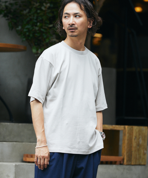 JOURNAL STANDARD relume(ジャーナルスタンダード レリューム)の「スムースシルケット TEE(Tシャツ/カットソー・メンズ・ホワイト/ブラック・LARGE/MEDIUM)」の6枚目の写真