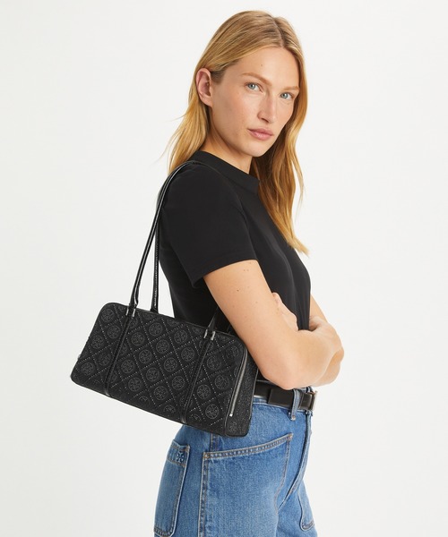 Tモノグラム マシュマロ エンベリッシュ スモールサッチェル