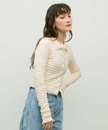 Popcorn polo frill cuffs cardigan / ポップコーンポロフリルカフカーディガン