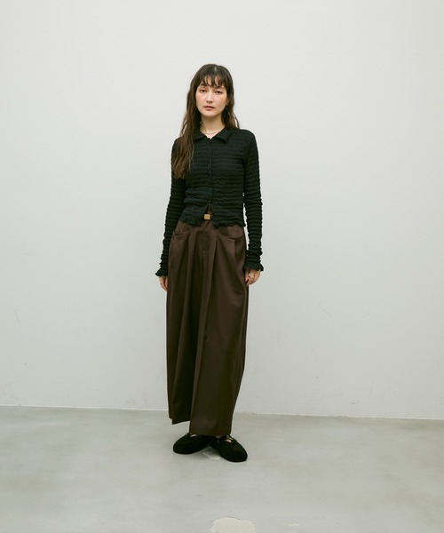 Lutim by u(ルチバイユー)の「Popcorn polo frill cuffs cardigan / ポップコーンポロフリルカフカーディガン(カーディガン/ボレロ・レディース・ブラック/ナチュラル・FREE)」の17枚目の写真