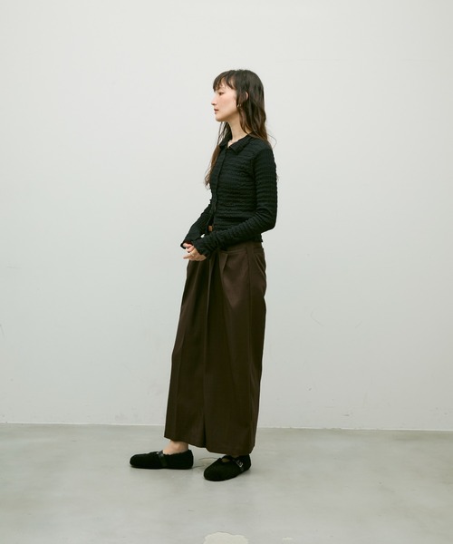 Lutim by u(ルチバイユー)の「Popcorn polo frill cuffs cardigan / ポップコーンポロフリルカフカーディガン(カーディガン/ボレロ・レディース・ブラック/ナチュラル・FREE)」の18枚目の写真
