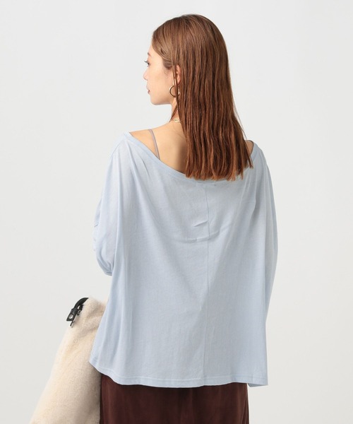 BAYFLOW（ベイフロー）の「[ワンショルダーでも着られる]オーバーサイズシアーロンT（Tシャツ/カットソー・レディース・チャコール/オフホワイト/ライトブルー・FREE）」の14枚目の写真