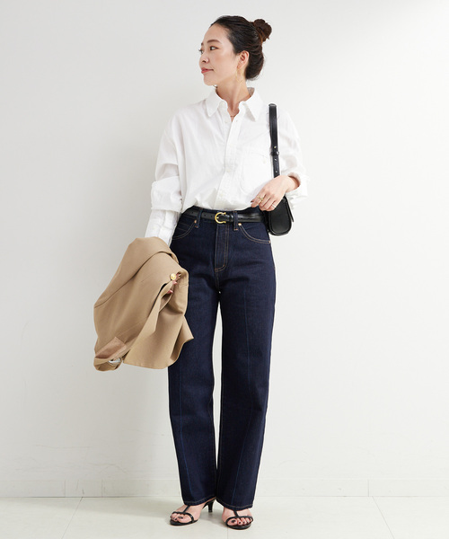 B.C STOCK（ベーセーストック）の「手洗い可 / ポプリンウォッシュフレイシャツ（シャツ/ブラウス・レディース・ホワイト/ライトブルー/スカイブルー・FREE）」の4枚目の写真