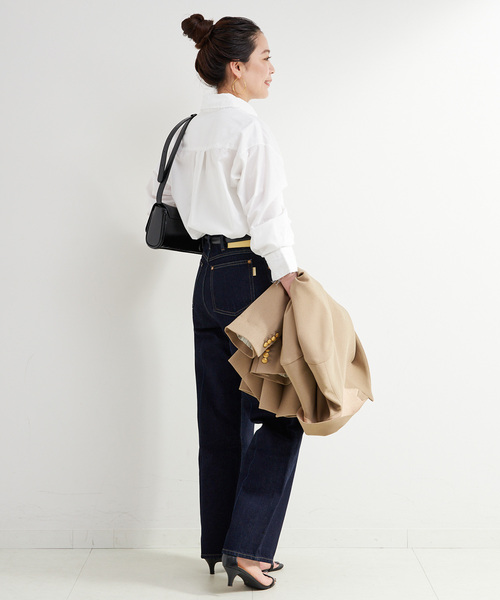 B.C STOCK（ベーセーストック）の「手洗い可 / ポプリンウォッシュフレイシャツ（シャツ/ブラウス・レディース・ホワイト/ライトブルー/スカイブルー・FREE）」の6枚目の写真