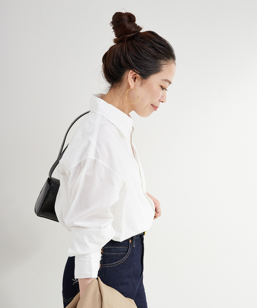 B.C STOCK（ベーセーストック）の「手洗い可 / ポプリンウォッシュフレイシャツ（シャツ/ブラウス・レディース・ホワイト/ライトブルー/スカイブルー・FREE）」の9枚目の写真