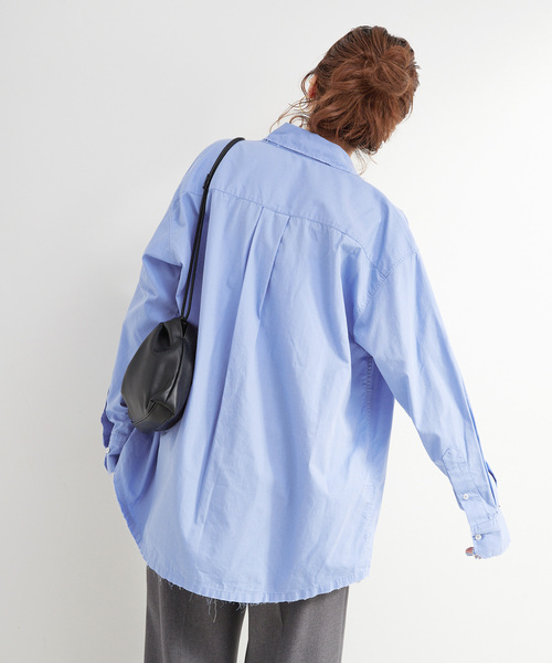 B.C STOCK（ベーセーストック）の「手洗い可 / ポプリンウォッシュフレイシャツ（シャツ/ブラウス・レディース・ホワイト/ライトブルー/スカイブルー・FREE）」の20枚目の写真