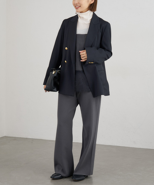 IENA(イエナ)の「REDA SUPER110 ダブルブレストジャケット(テーラードジャケット・レディース・ネイビー/ベージュ・38/36)」の18枚目の写真