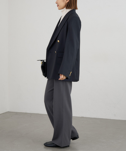 IENA(イエナ)の「REDA SUPER110 ダブルブレストジャケット(テーラードジャケット・レディース・ネイビー/ベージュ・38/36)」の6枚目の写真