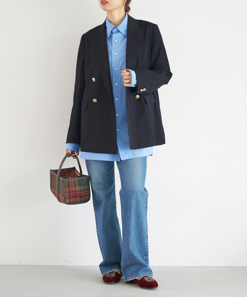 IENA(イエナ)の「REDA SUPER110 ダブルブレストジャケット(テーラードジャケット・レディース・ネイビー/ベージュ・38/36)」の22枚目の写真