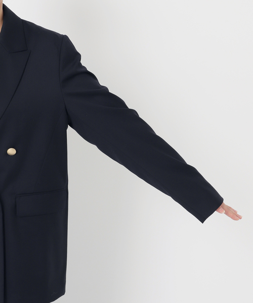 IENA(イエナ)の「REDA SUPER110 ダブルブレストジャケット(テーラードジャケット・レディース・ネイビー/ベージュ・38/36)」の4枚目の写真