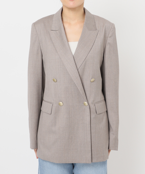 IENA(イエナ)の「REDA SUPER110 ダブルブレストジャケット(テーラードジャケット・レディース・ネイビー/ベージュ・38/36)」の7枚目の写真