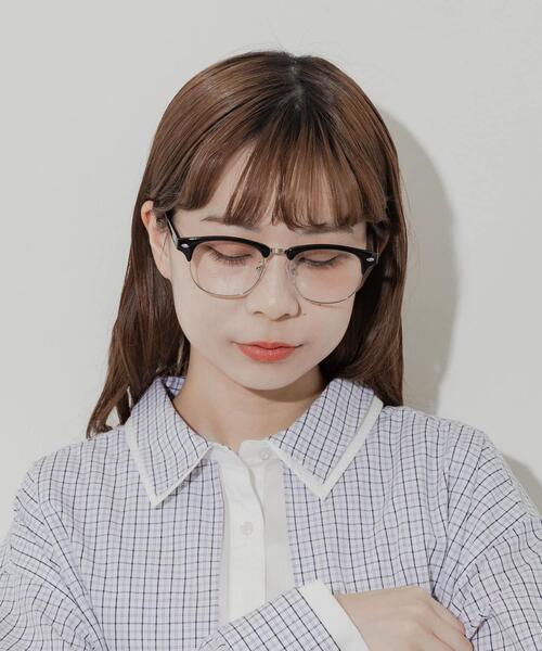 SMELLY（スメリー）の「ハーフリムダテメガネ（メガネ・レディース・ブラック/ブラウン系その他・-）」の6枚目の写真