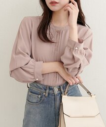 【WEB限定】レースフロントピンタックブラウス