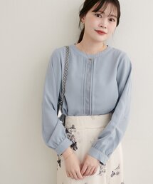 【WEB限定】レースフロントピンタックブラウス