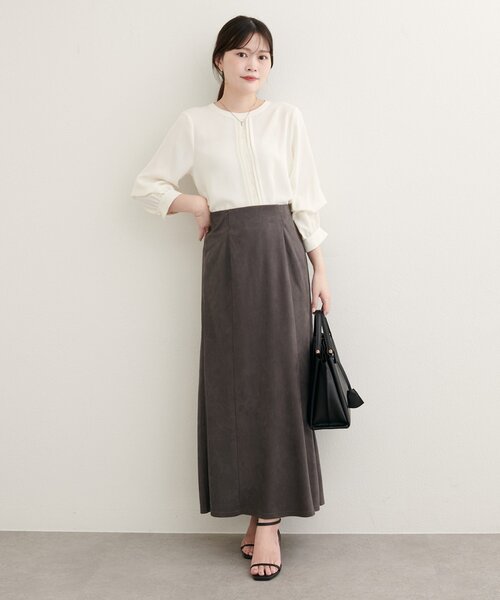 natural couture(ナチュラルクチュール)の「【WEB限定】レースフロントピンタックブラウス(シャツ/ブラウス・レディース・ネイビー/ミント/ベージュ/サックスブルー/オフホワイト・FREE)」の9枚目の写真
