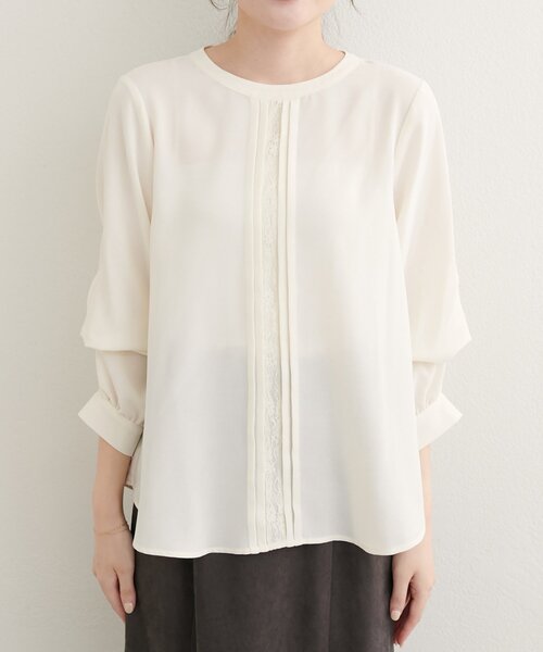 CHANEL フロントピンタックドレスシャツ ブラウス 白 WEB限定】レースフロントピンタックブラウス（シャツ/ブラウス