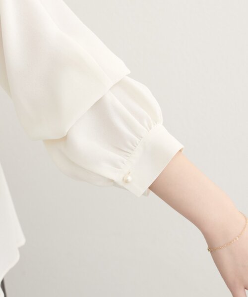 natural couture(ナチュラルクチュール)の「【WEB限定】レースフロントピンタックブラウス(シャツ/ブラウス・レディース・ネイビー/ミント/ベージュ/サックスブルー/オフホワイト・FREE)」の16枚目の写真
