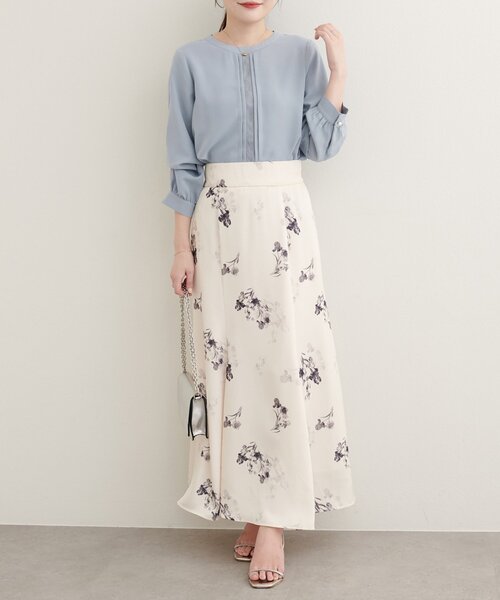 natural couture(ナチュラルクチュール)の「【WEB限定】レースフロントピンタックブラウス(シャツ/ブラウス・レディース・ネイビー/ミント/ベージュ/サックスブルー/オフホワイト・FREE)」の22枚目の写真