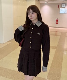 continuer de NICE CLAUP（コンティニューデナイスクラップ）の「【SETUP対応】ケーブルカーデ&ミニスカートSET（ワンピース）」