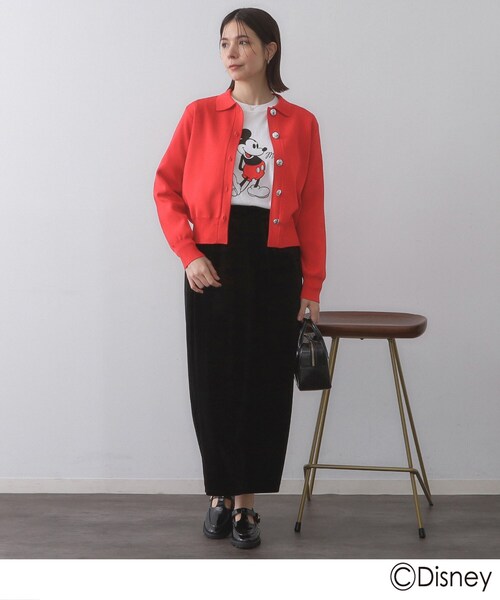 OPAQUE.CLIP（オペークドットクリップ）の「【Mickey Mouse】プリントロングTシャツ（Tシャツ/カットソー・レディース・チャコールグレー/ホワイト/グレー・99）」の14枚目の写真