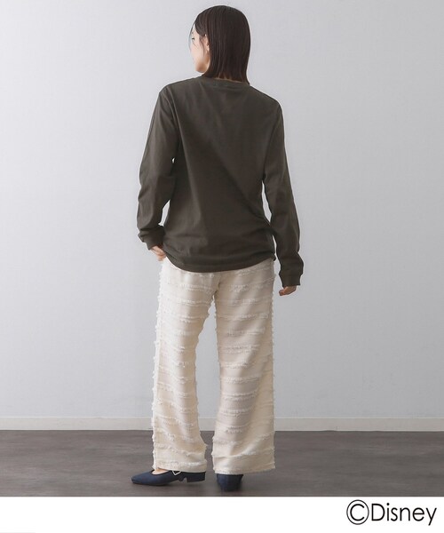 OPAQUE.CLIP（オペークドットクリップ）の「【Mickey Mouse】プリントロングTシャツ（Tシャツ/カットソー・レディース・チャコールグレー/ホワイト/グレー・99）」の4枚目の写真