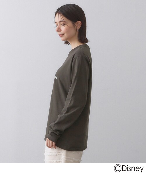 OPAQUE.CLIP（オペークドットクリップ）の「【Mickey Mouse】プリントロングTシャツ（Tシャツ/カットソー・レディース・チャコールグレー/ホワイト/グレー・99）」の7枚目の写真