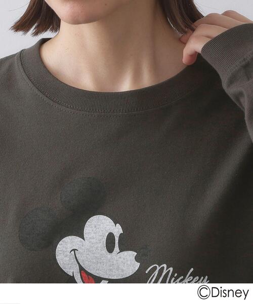 OPAQUE.CLIP（オペークドットクリップ）の「【Mickey Mouse】プリントロングTシャツ（Tシャツ/カットソー・レディース・チャコールグレー/ホワイト/グレー・99）」の9枚目の写真