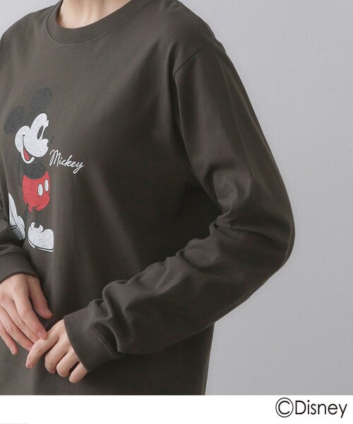 OPAQUE.CLIP（オペークドットクリップ）の「【Mickey Mouse】プリントロングTシャツ（Tシャツ/カットソー・レディース・チャコールグレー/ホワイト/グレー・99）」の10枚目の写真