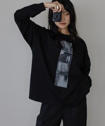 【動画あり】smooth touch photo print long sleeve T-shirt / スムースタッチフォトプリントロンT