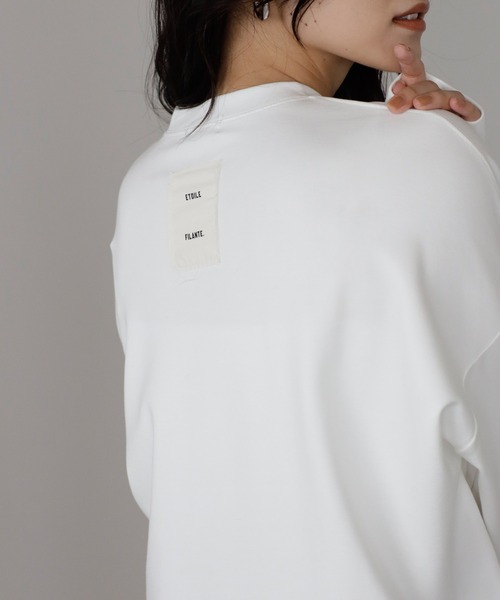 ENC（エンク）の「【動画あり】smooth touch photo print long sleeve T-shirt / スムースタッチフォトプリントロンT（Tシャツ/カットソー・レディース・ネイビー/オフホワイト/ブラック・FREE）」の12枚目の写真