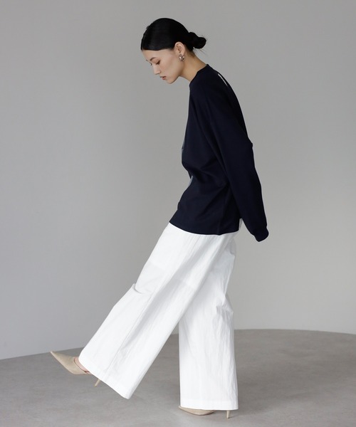 ENC（エンク）の「【動画あり】smooth touch photo print long sleeve T-shirt / スムースタッチフォトプリントロンT（Tシャツ/カットソー・レディース・ネイビー/オフホワイト/ブラック・FREE）」の22枚目の写真