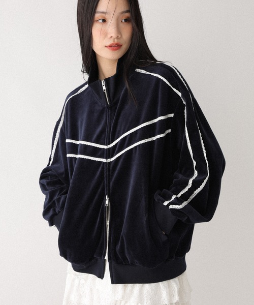 セール】レースラインスタンドブルゾン 590751（ブルゾン）｜Heather