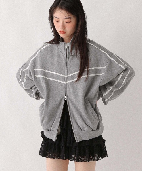 セール】レースラインスタンドブルゾン 590751（ブルゾン）｜Heather