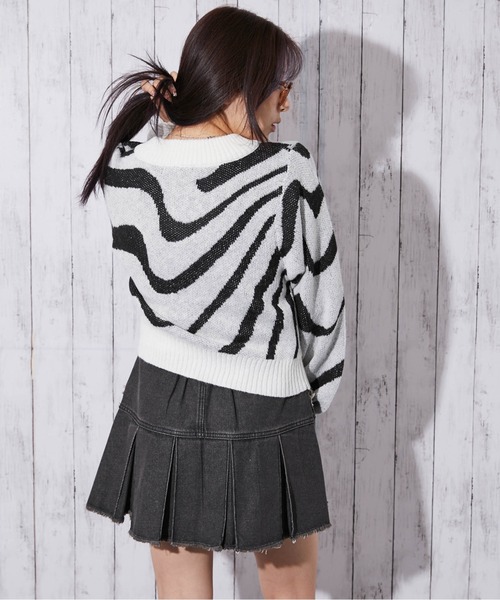 美品】Black＆Whiteブラック＆ホワイト ニットセータートレーナー