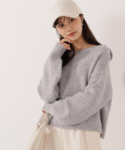 PROPORTION BODY DRESSING（プロポーションボディドレッシング）の「ラメ入りオフショル畔ニット / 1215270009（ニット/セーター・レディース・パープル/ホワイト/グレー・SMALL/MEDIUM）」の5枚目の写真