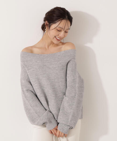 PROPORTION BODY DRESSING（プロポーションボディドレッシング）の「ラメ入りオフショル畔ニット / 1215270009（ニット/セーター・レディース・パープル/ホワイト/グレー・SMALL/MEDIUM）」の8枚目の写真