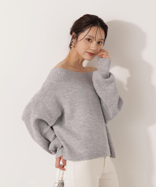 PROPORTION BODY DRESSING（プロポーションボディドレッシング）の「ラメ入りオフショル畔ニット / 1215270009（ニット/セーター・レディース・パープル/ホワイト/グレー・SMALL/MEDIUM）」の9枚目の写真