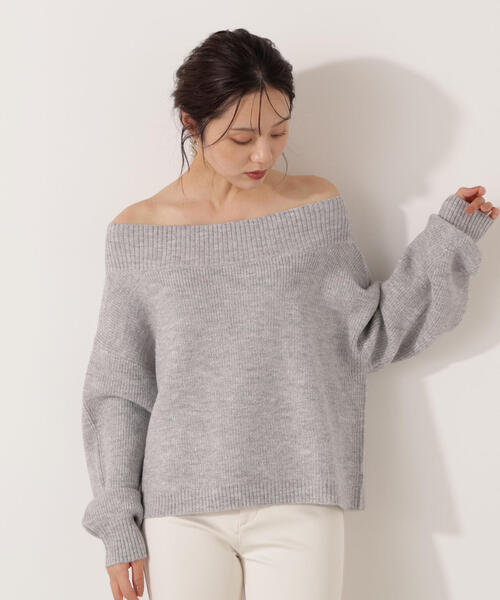 PROPORTION BODY DRESSING（プロポーションボディドレッシング）の「ラメ入りオフショル畔ニット / 1215270009（ニット/セーター・レディース・パープル/ホワイト/グレー・SMALL/MEDIUM）」の13枚目の写真