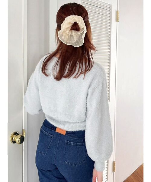 dazzlin（ダズリン）の「ミニシャギーニットボレロ（カーディガン/ボレロ・レディース・ピンク/オフホワイト/グレー/チャコールグレー・FREE）」の11枚目の写真