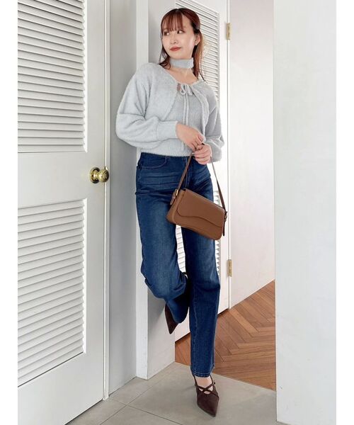 dazzlin（ダズリン）の「ミニシャギーニットボレロ（カーディガン/ボレロ・レディース・ピンク/オフホワイト/グレー/チャコールグレー・FREE）」の12枚目の写真