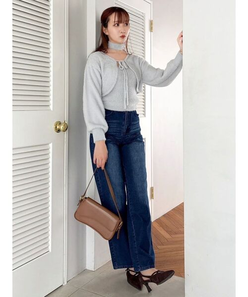 dazzlin（ダズリン）の「ミニシャギーニットボレロ（カーディガン/ボレロ・レディース・ピンク/オフホワイト/グレー/チャコールグレー・FREE）」の13枚目の写真