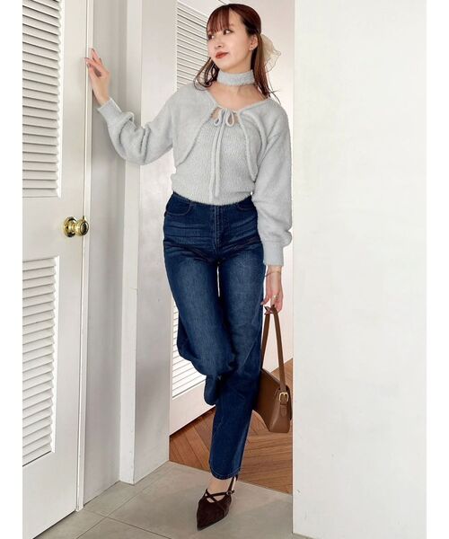 dazzlin（ダズリン）の「ミニシャギーニットボレロ（カーディガン/ボレロ・レディース・ピンク/オフホワイト/グレー/チャコールグレー・FREE）」の14枚目の写真