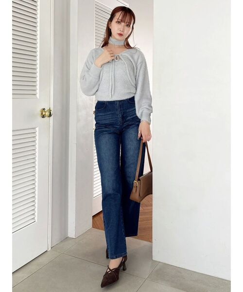 dazzlin（ダズリン）の「ミニシャギーニットボレロ（カーディガン/ボレロ・レディース・ピンク/オフホワイト/グレー/チャコールグレー・FREE）」の15枚目の写真