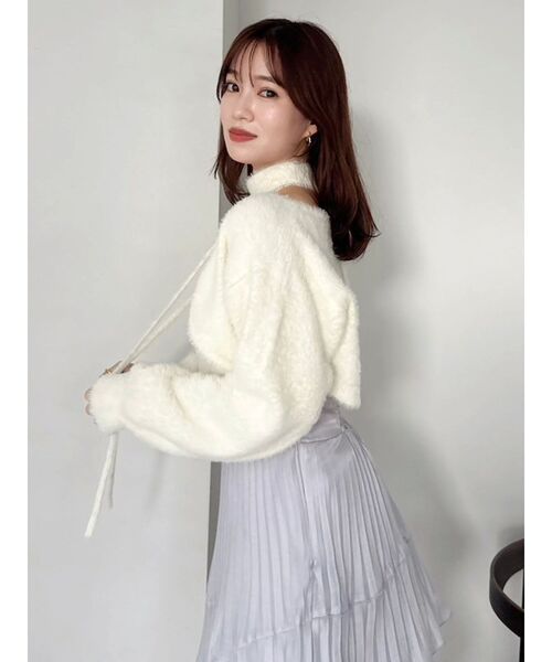 dazzlin（ダズリン）の「ミニシャギーニットボレロ（カーディガン/ボレロ・レディース・ピンク/オフホワイト/グレー/チャコールグレー・FREE）」の20枚目の写真