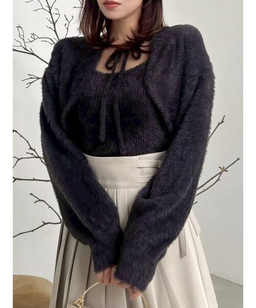 dazzlin（ダズリン）の「ミニシャギーニットボレロ（カーディガン/ボレロ・レディース・ピンク/オフホワイト/グレー/チャコールグレー・FREE）」の22枚目の写真