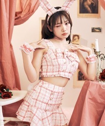 ツイード セットアップ」に該当するピンク/桃色系のファッション通販