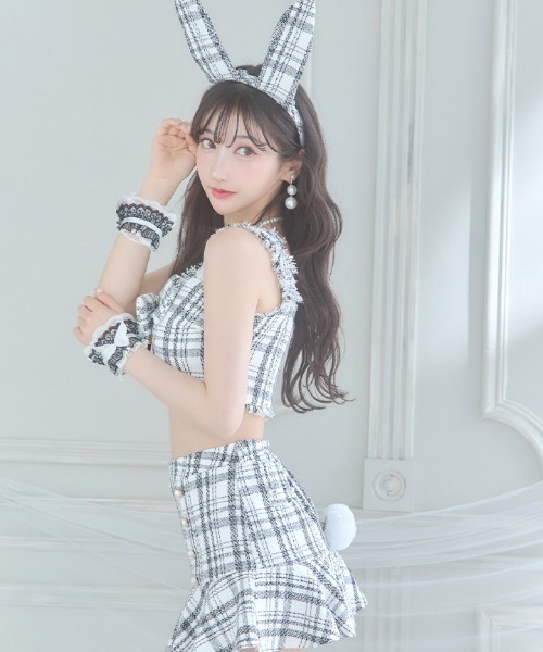 ツイードバニーリボンセットアップ（スカート） ツイードバニーリボンセットアップ（スカート）【コスプレ6点