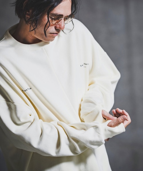 GLIMCLAP(グリムクラップ)の「msw1765-Point Graphic Sweat shirt スウェットプルオーバー(192-058-gla-cf)(スウェット・メンズ・ブラック/オフホワイト/ミックスグレー・S/M/L)」の1枚目の写真